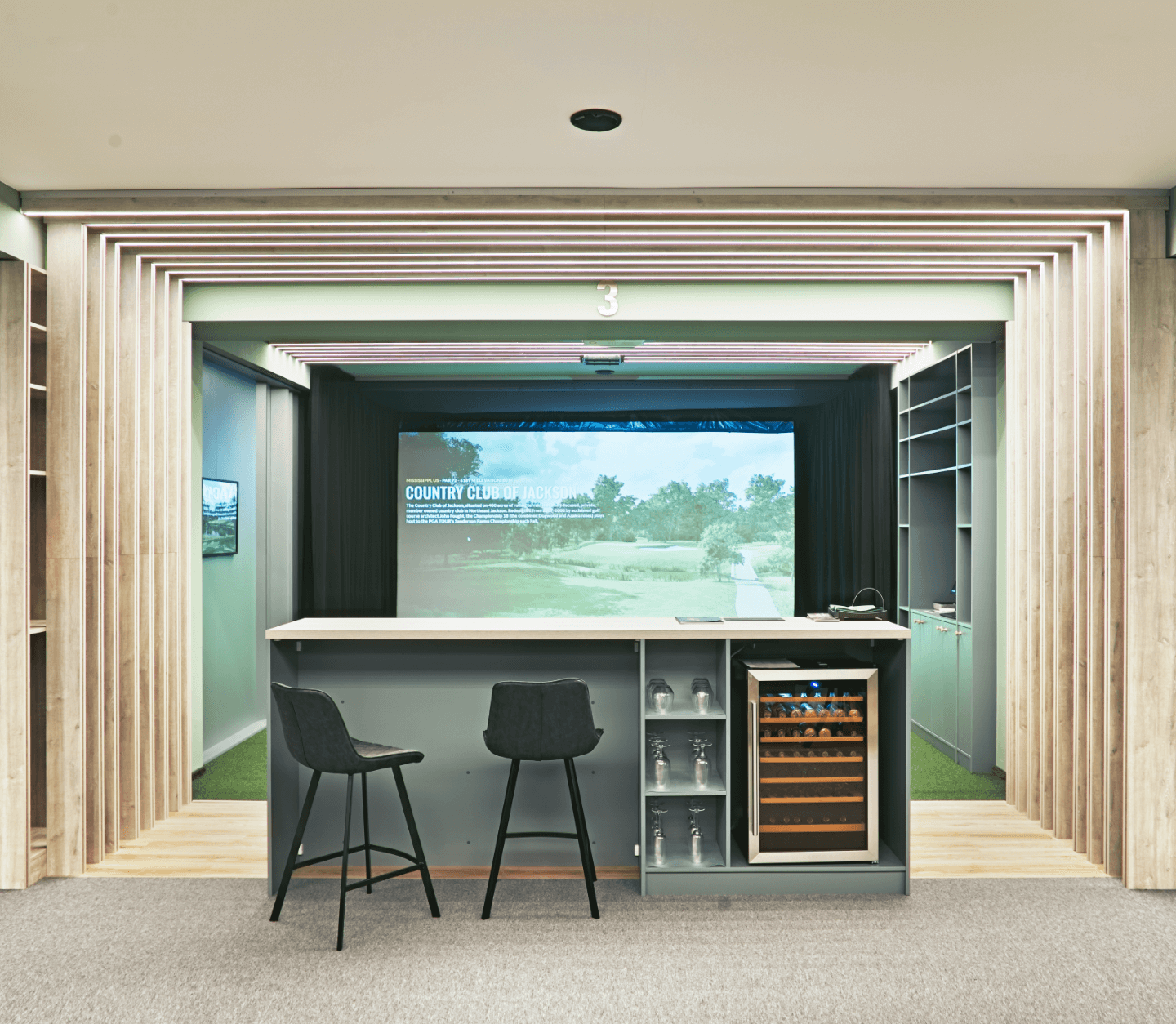Champ du Golf simulator room with TrackMan technology